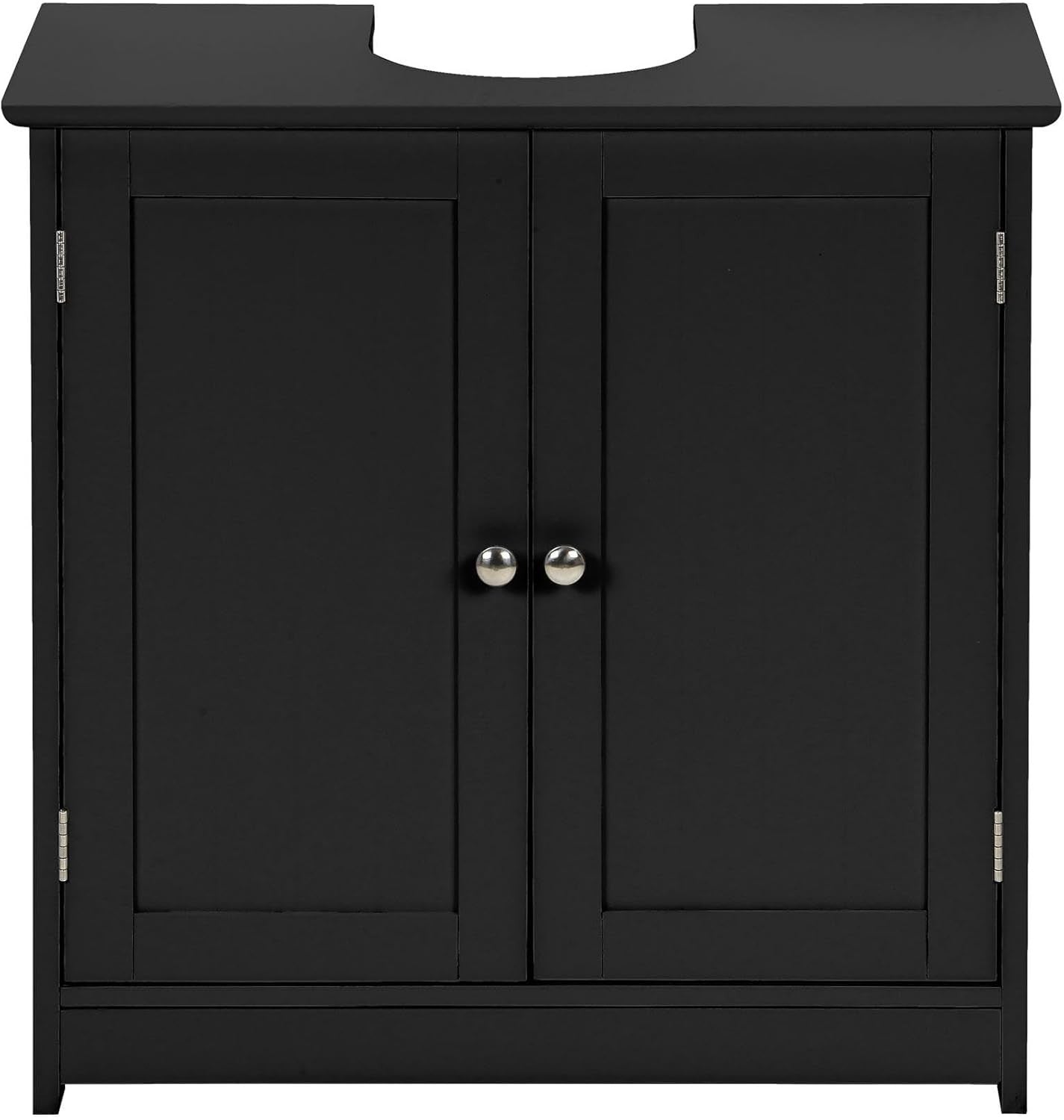 Under Sink Bathroom Cabinet Black | Compact 2-Door Storage Unit 60x60x30cm