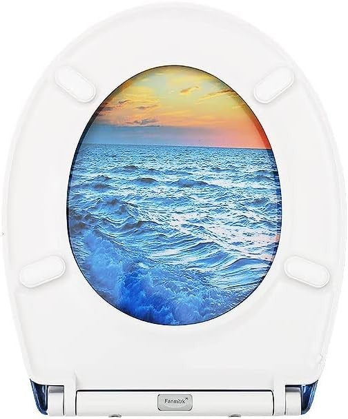 Soft Close Toilet Seat Quick Release Lid Top Fixing Duroplast Oval 45x37cm Wave