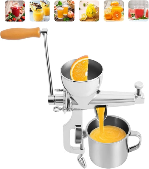 Manual Wheatgrass Juicer Stainless Steel Crank Leafy Greens Slow Press