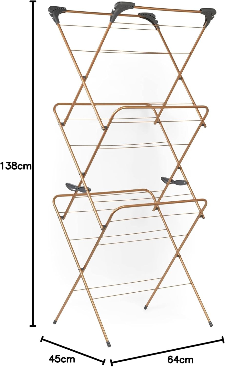 3 Tier Clothes Airer Folding Laundry Drying Rack Compact Indoor Stand