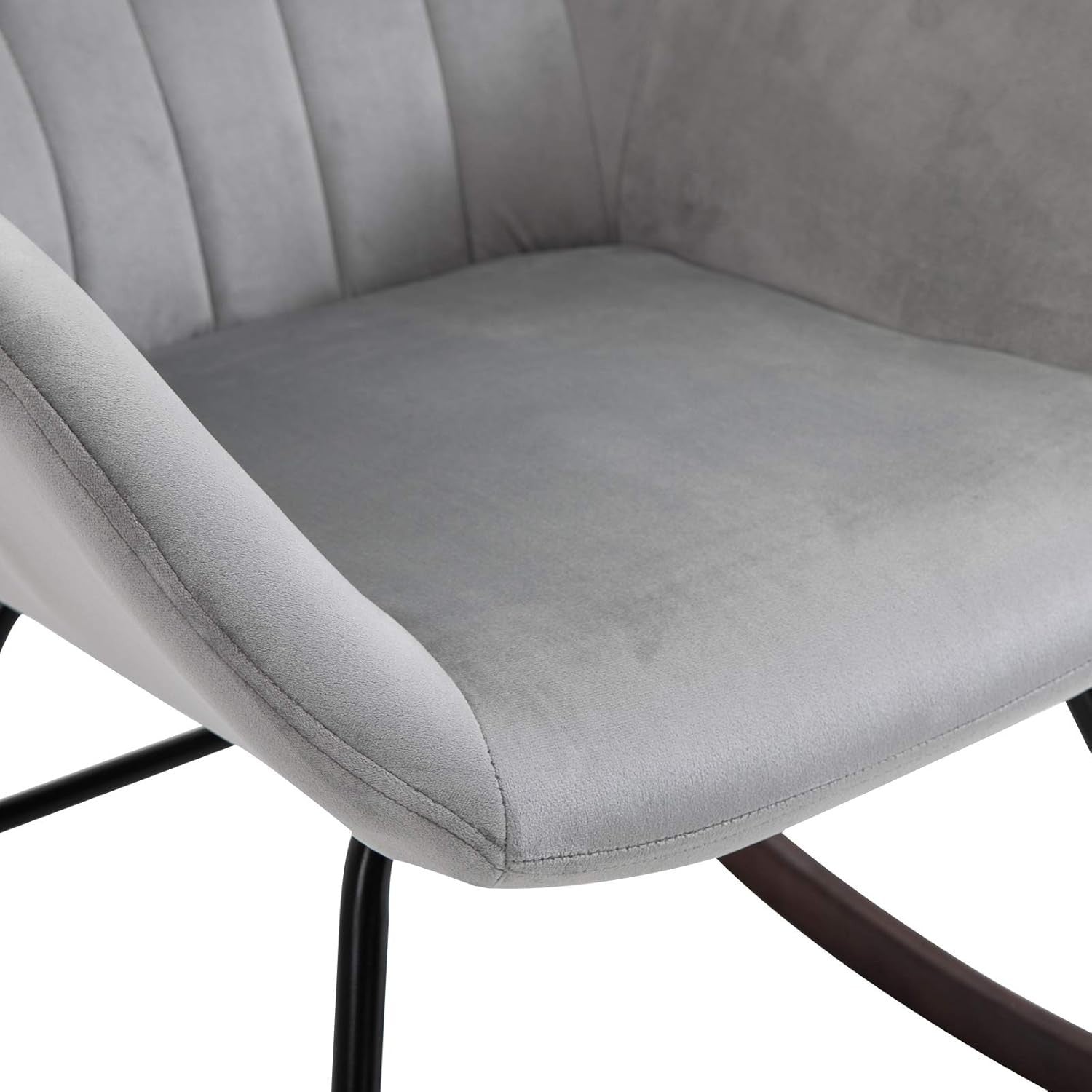 Modern Rocking Chair with Soft Padded Seat & Steel Frame – Cozy Accent Seat