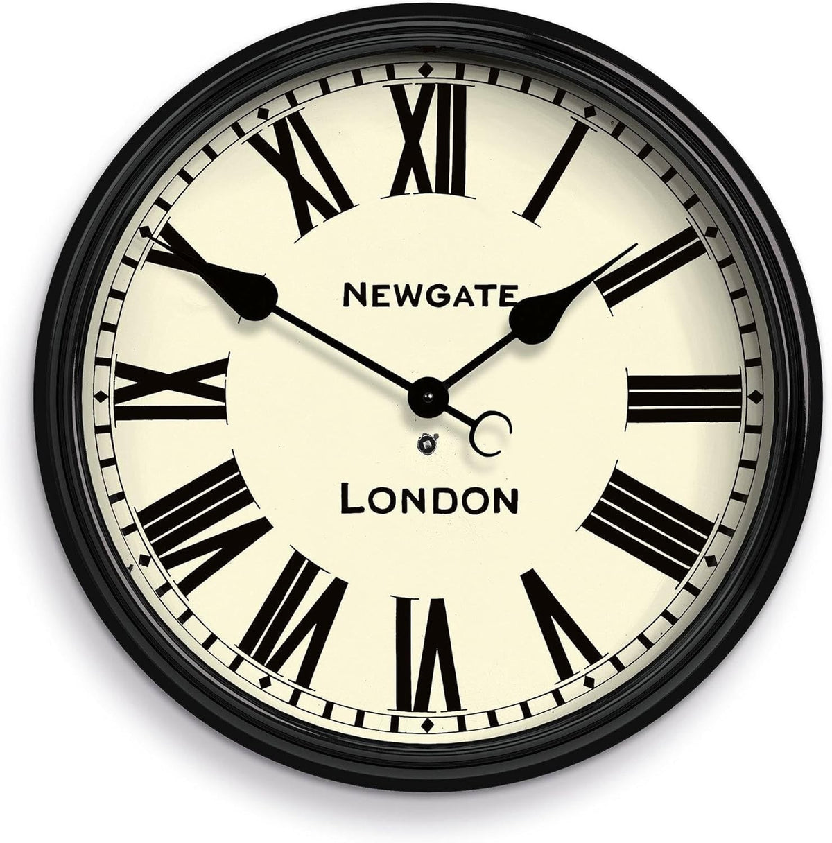 50cm Large Vintage Wall Clock Roman Numerals Metal Frame Silent Quartz
