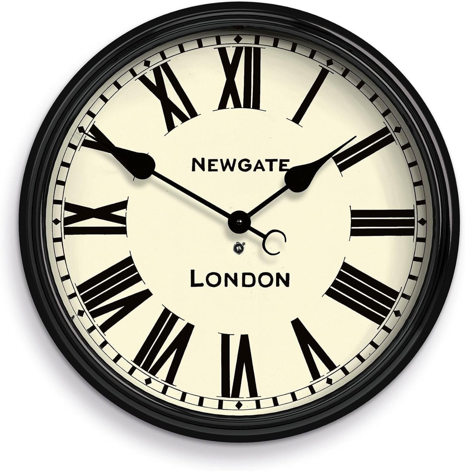 50cm Large Vintage Wall Clock Roman Numerals Metal Frame Silent Quartz