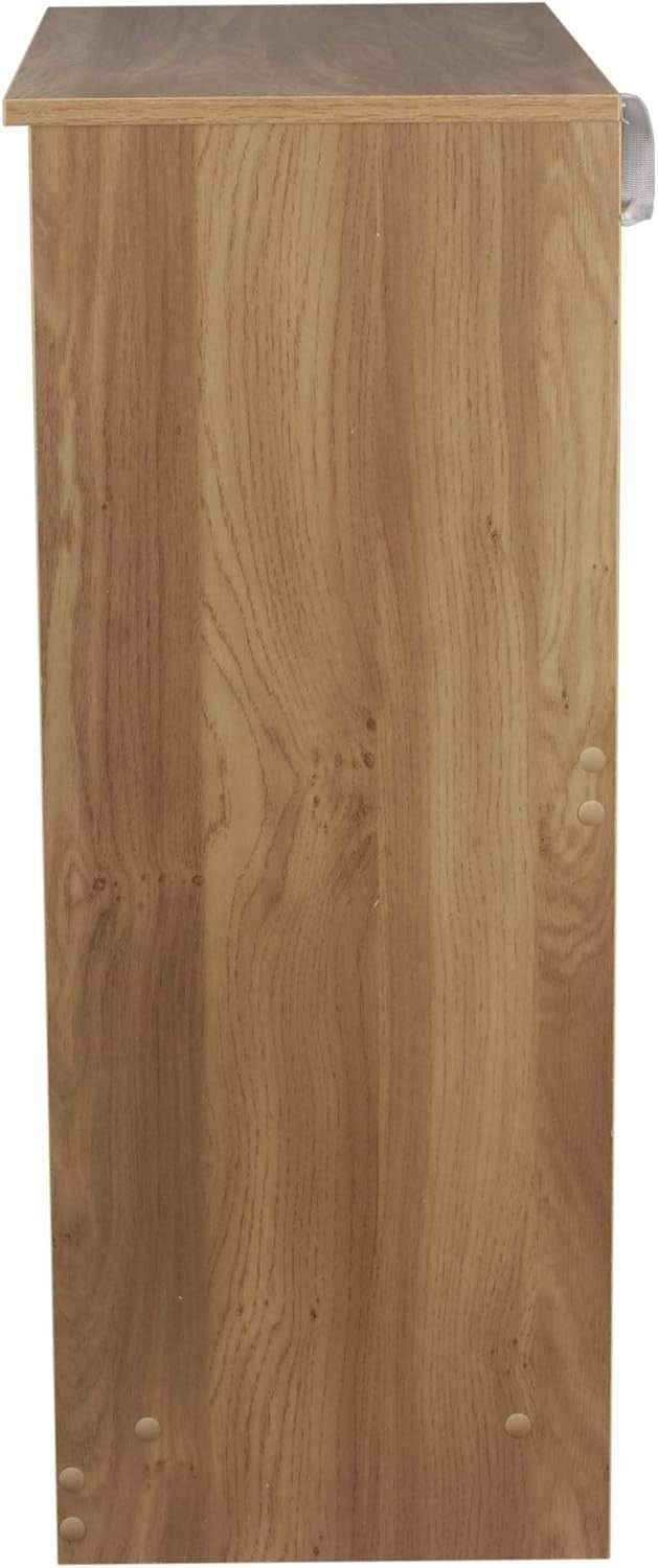 Tall Oak Chest of 4 Drawers Bedroom Storage Unit Modern No Handle Cabinet