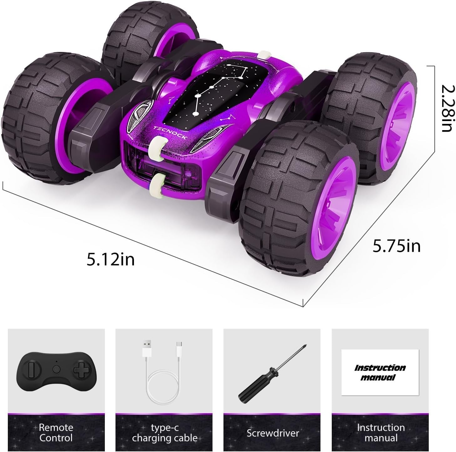 360° Flip RC Stunt Car for Kids 3-12 | LED 4WD Double-Sided Toy Truck