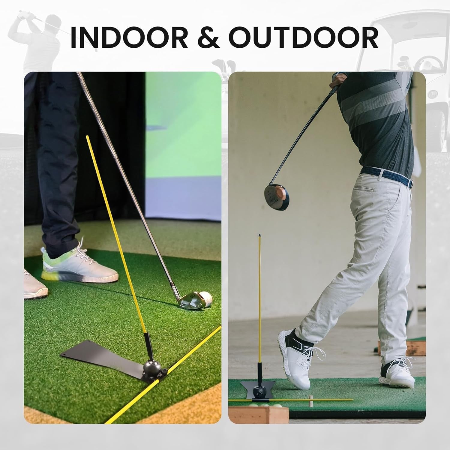 Golf Alignment Stick Practice Base Swing Iron Trainer Aid