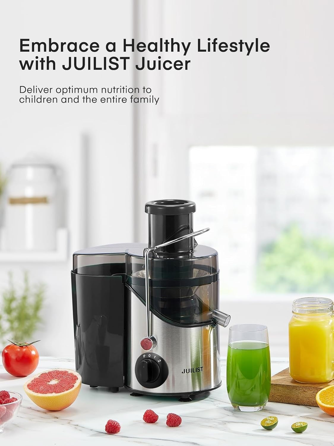 900W Centrifugal Juicer 3in Wide Chute 3 Speed Whole Fruit Easy Clean BPA