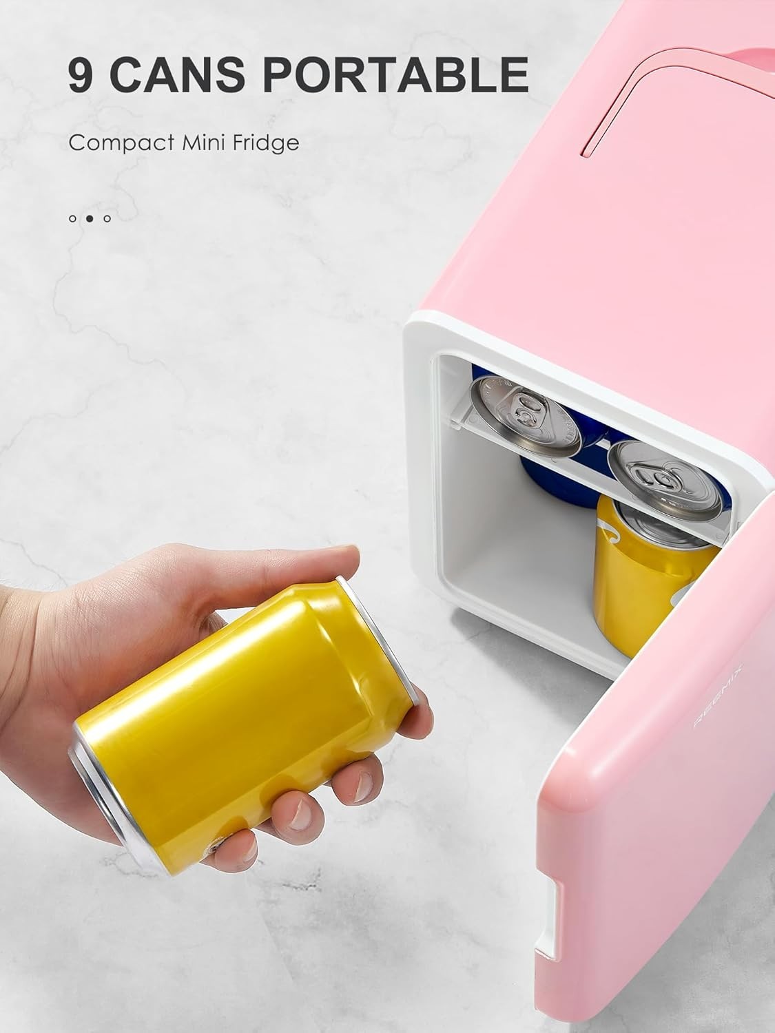 6L Mini Fridge Portable AC/DC Cooler Warmer Bedroom Car Pink