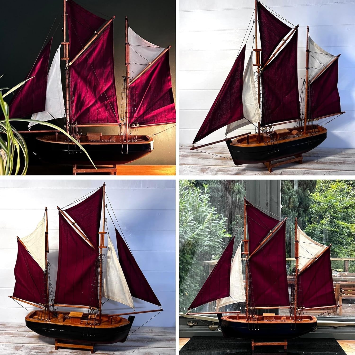 Brixham Trawler Model Yacht 55cm Sailing Boat Decor | Wooden Fishing Ship