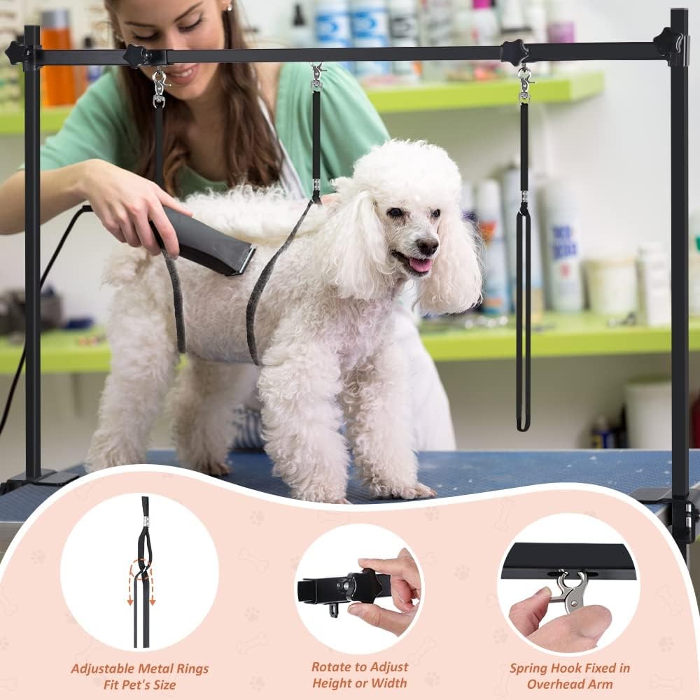 Dog Grooming Arm Clamp Adjustable H Shape Table Arm with Loop Noose
