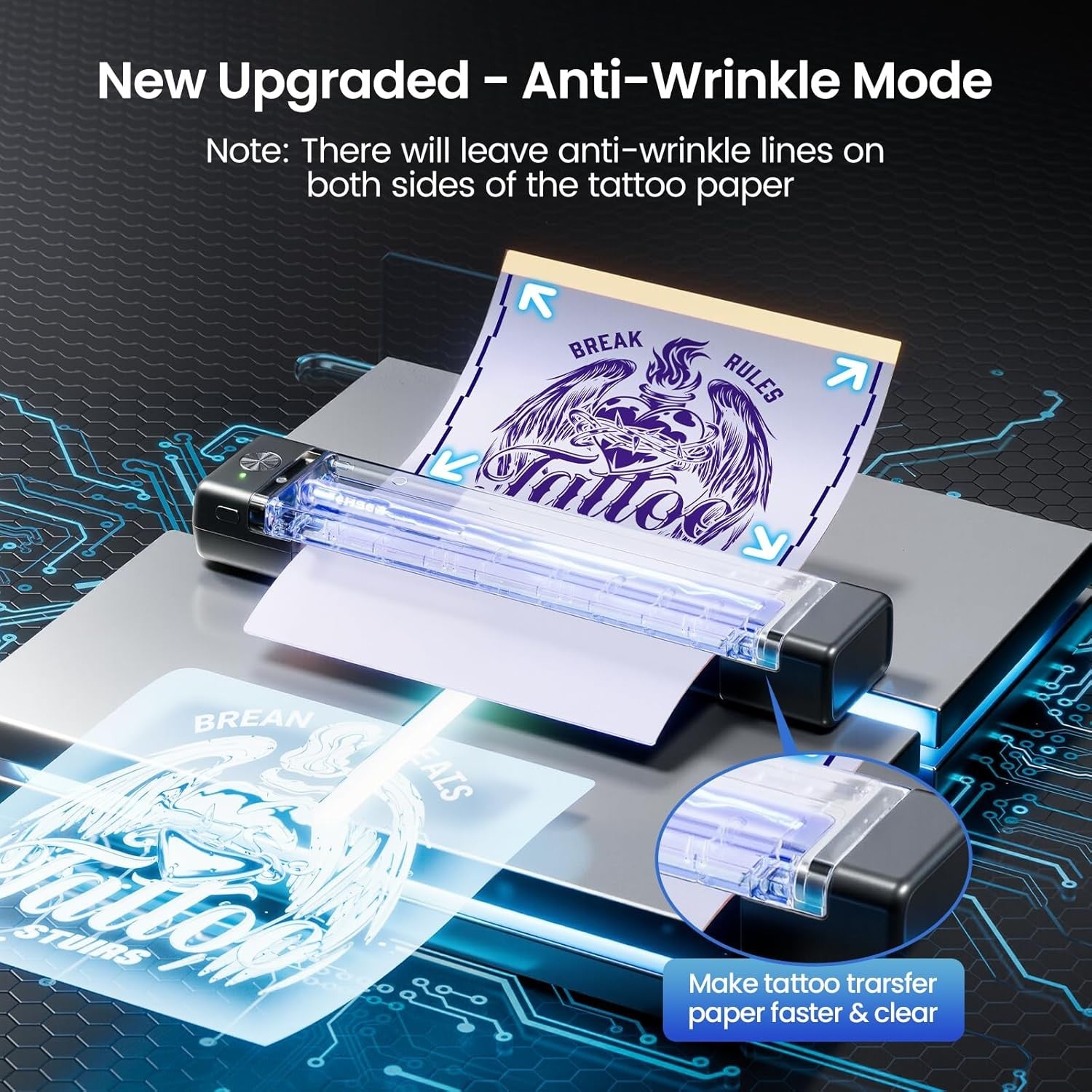 Portable A4 Tattoo Stencil Printer Wireless Bluetooth Inkless