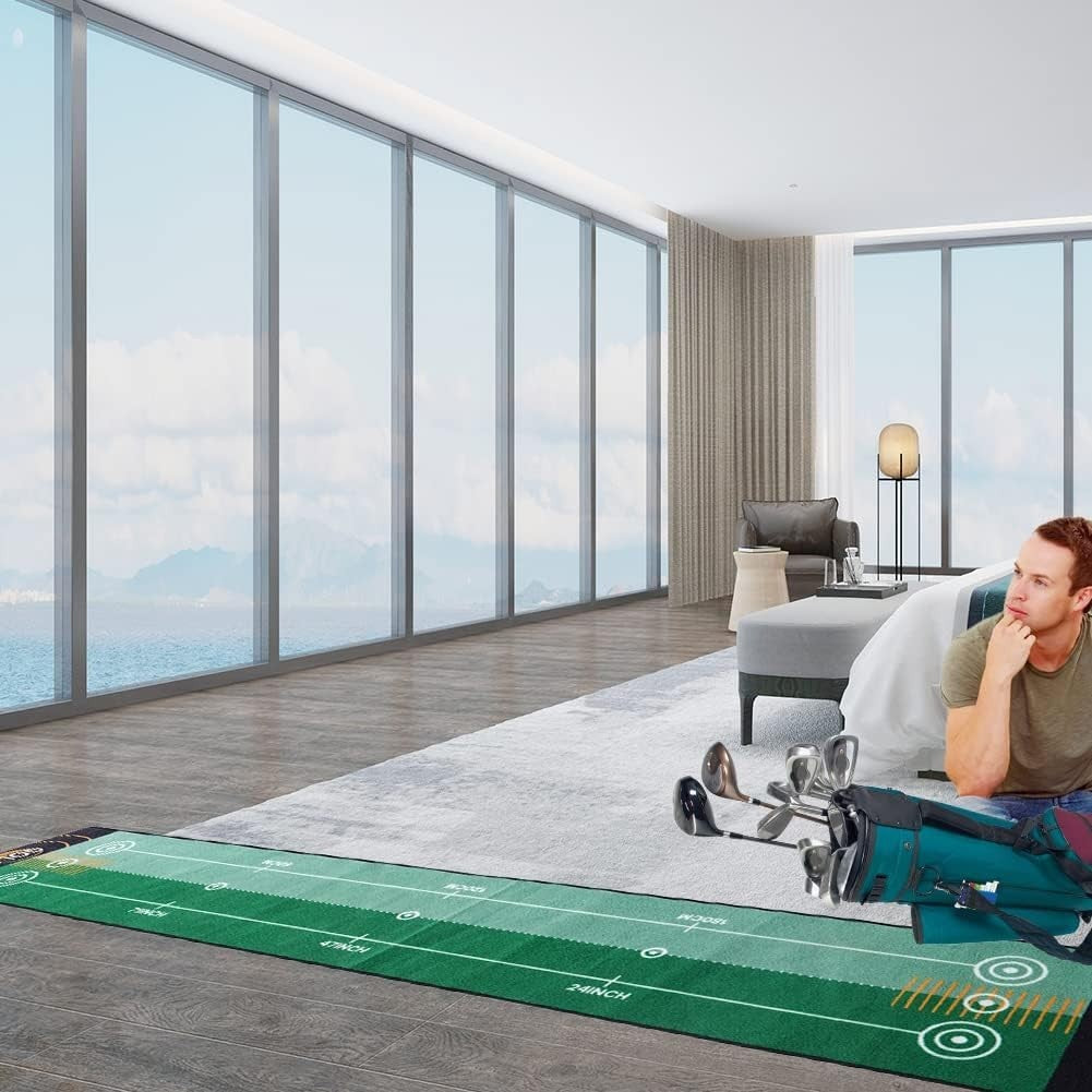 Golf Putting Mat Auto Return Trainer Indoor Outdoor Practice Green