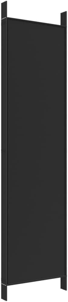 5 Panel Black Folding Room Divider 250x200cm Fabric Privacy Screen Partition