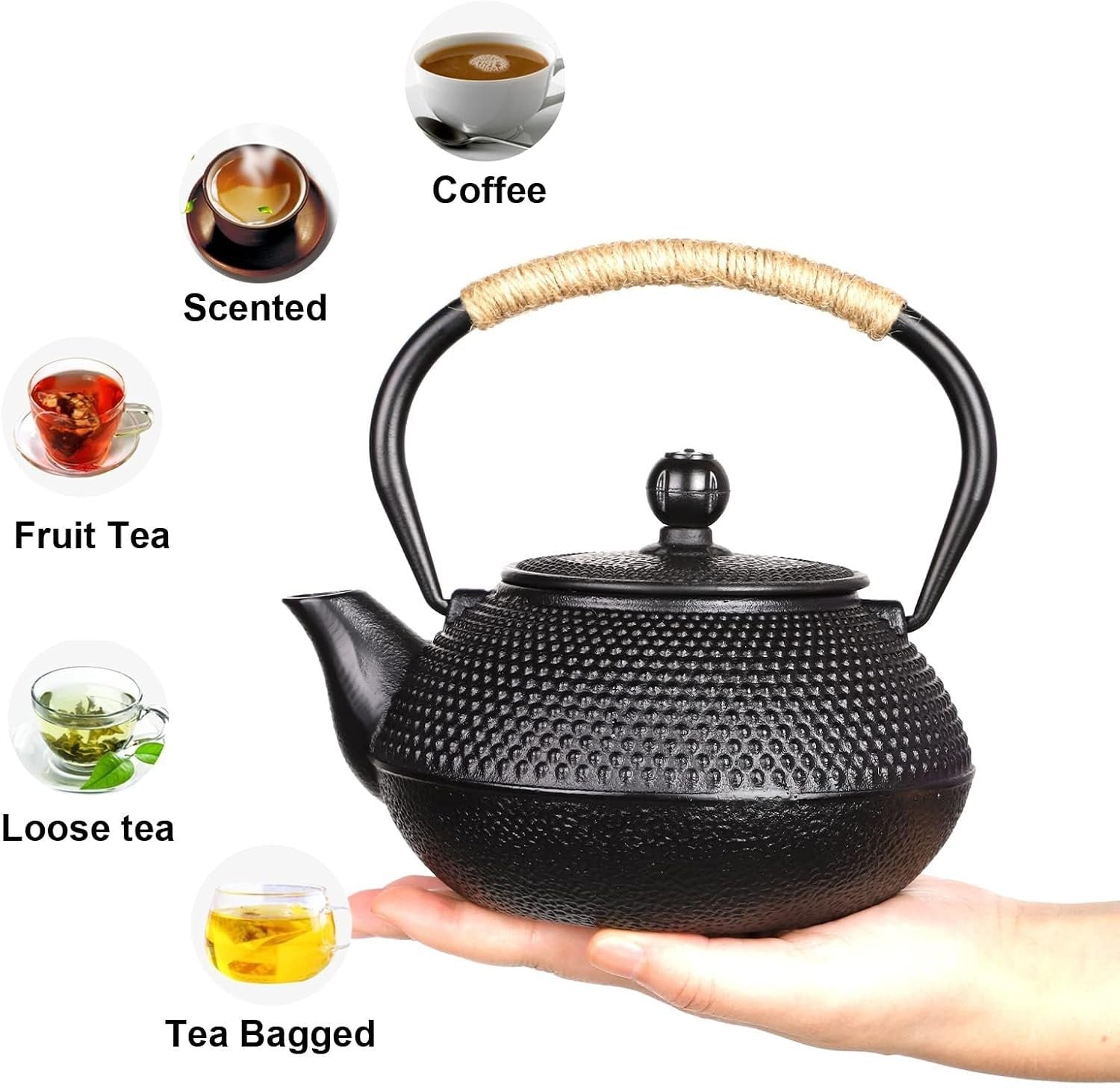 700ml Cast Iron Teapot with Infuser Japanese Stovetop Tea Kettle