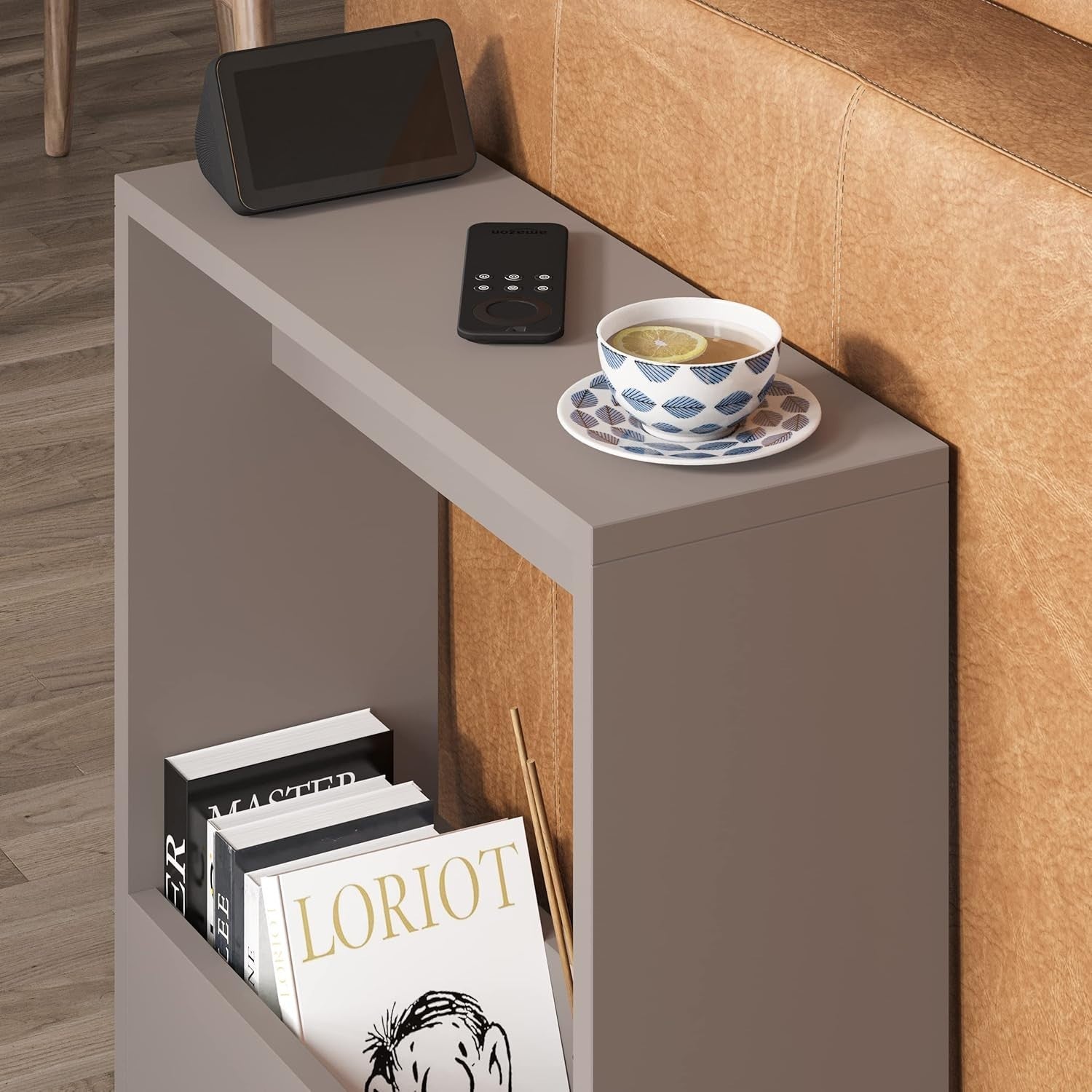 Space-Saving Side Table with Magazine Rack – Stylish Storage & Small Footprint