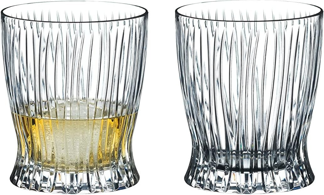 Fire Design Crystal Whisky Tumblers Set of 2 | 10oz Heavy Base Old Fashioned Gla