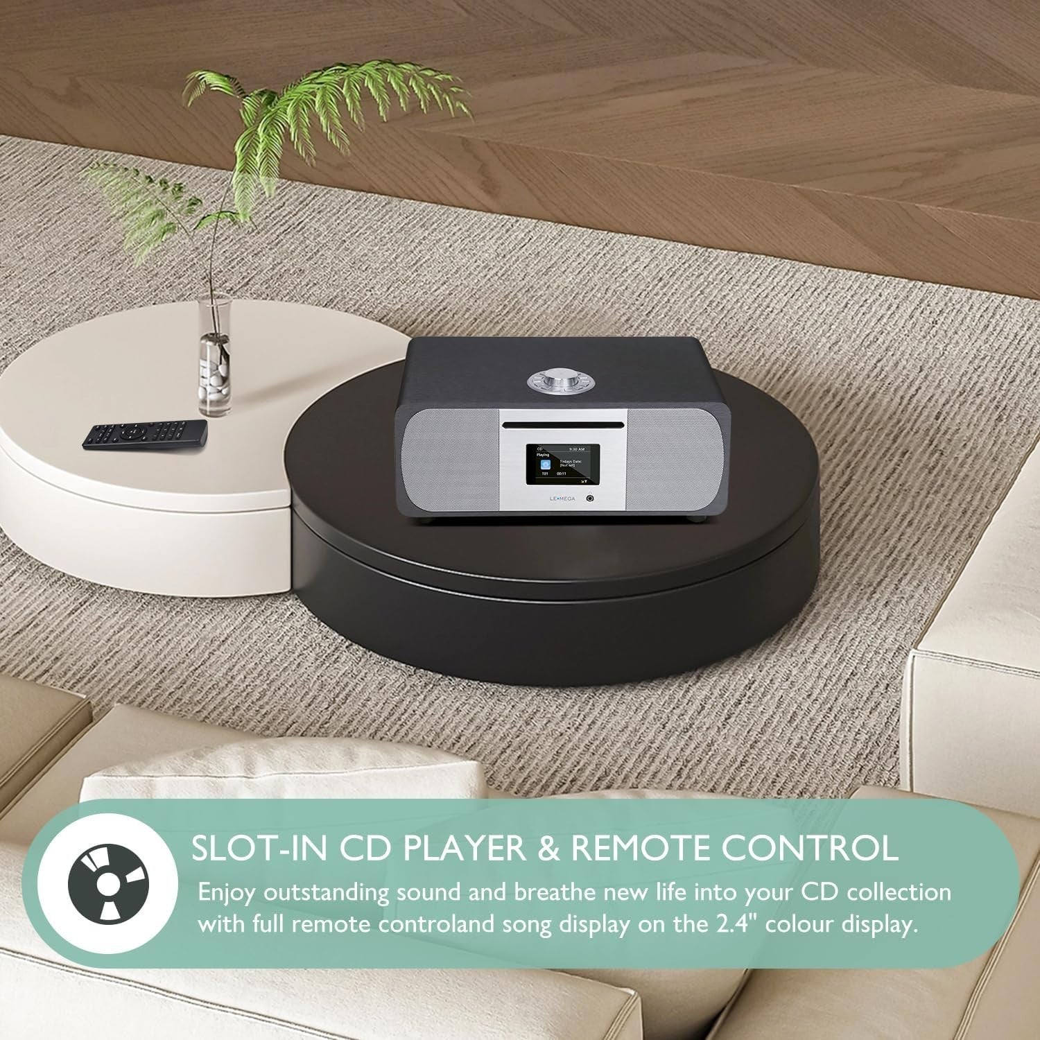 WiFi Internet Radio CD Player DAB+ Bluetooth 35W Hi-Fi Anthracite