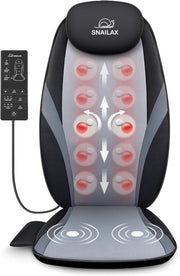 Shiatsu Back Massager Chair Pad with Heat Deep Kneading Seat Cushion Home Office