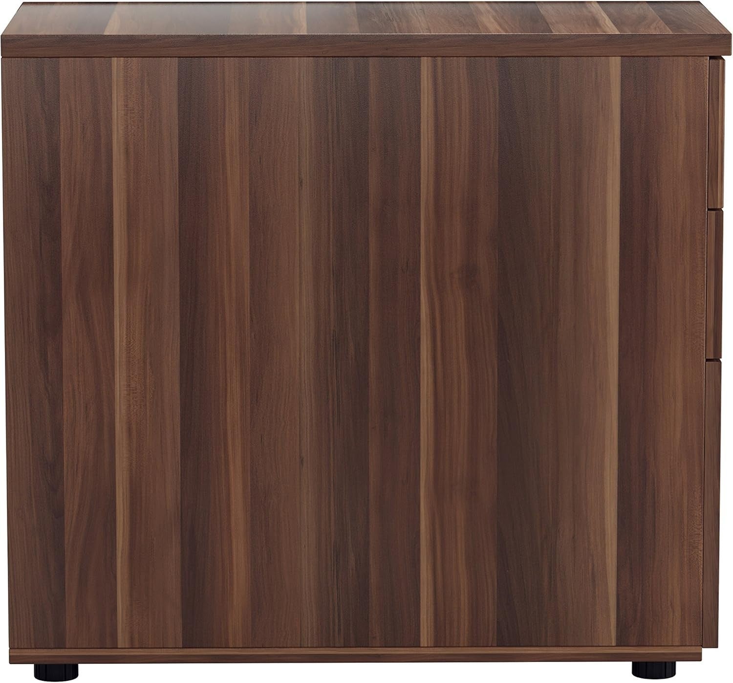 Dark Walnut 3 Drawer Lockable Filing Cabinet 40.4x80x73cm