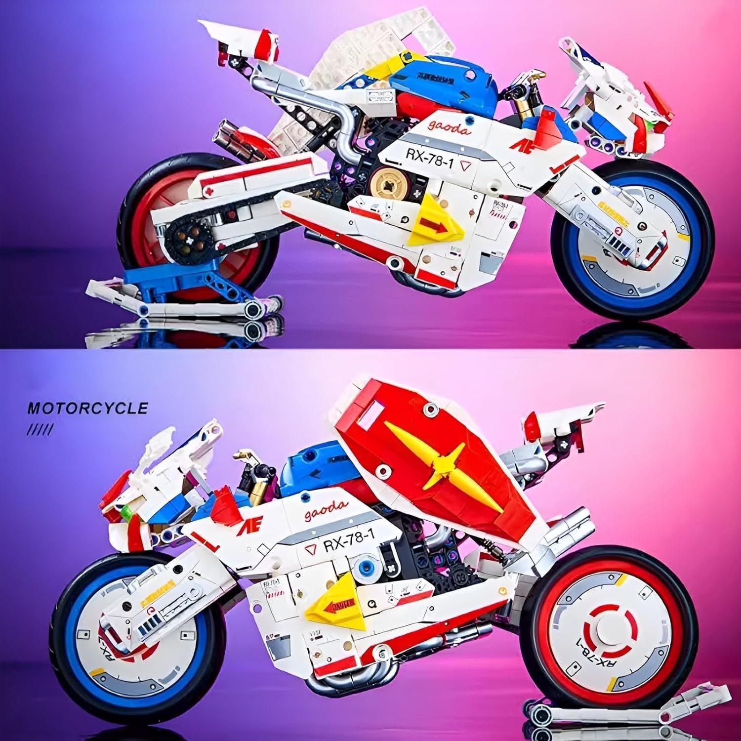 Motorbike Building Kit 1055pcs – STEM Display Model, Gift for Teens & Adults