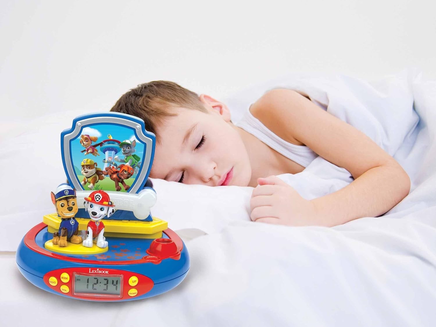 Kids Projector Alarm Clock Night Light Ceiling Time Display Sound Effects