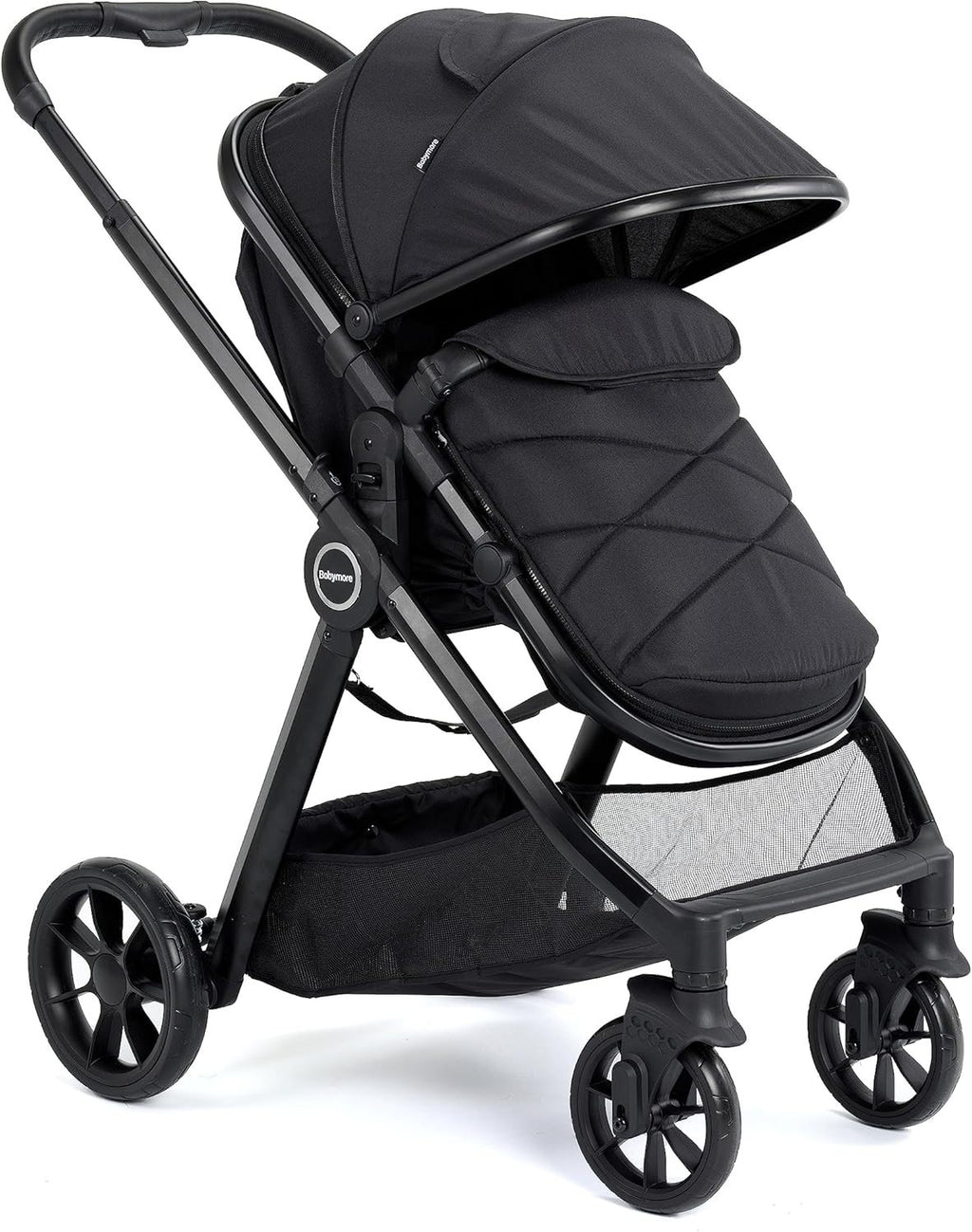 Black 3 in 1 Baby Travel System Pram Pushchair i-Size Car Seat