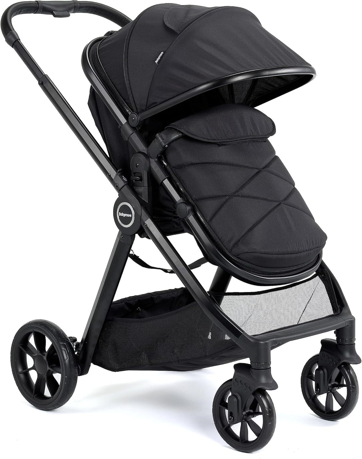 Black 3 in 1 Baby Travel System Pram Pushchair i-Size Car Seat