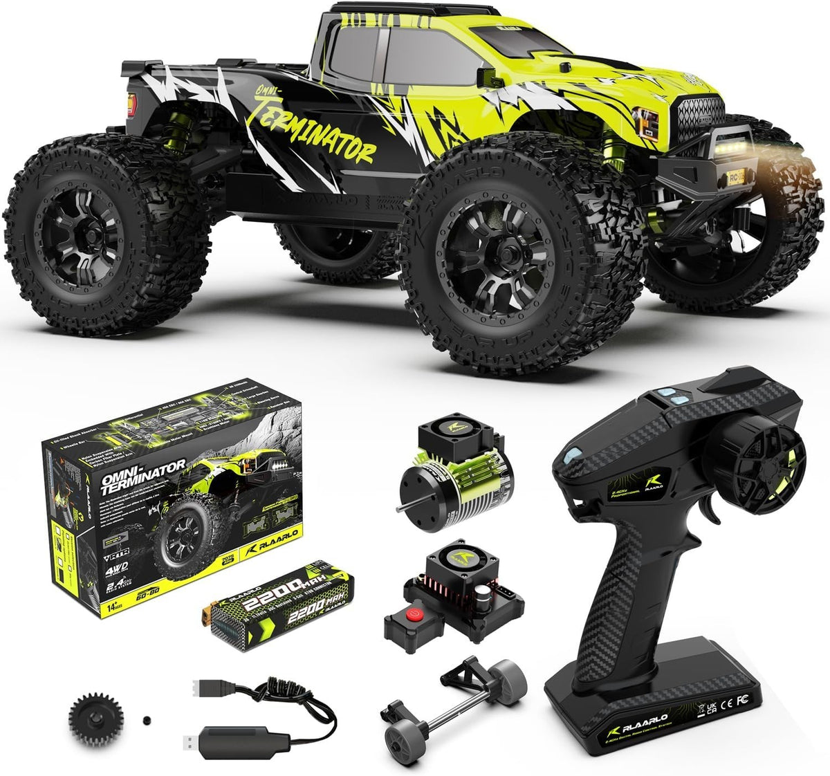 50+ MPH 4WD High-Speed Off-Road Monster Truck Waterproof 45A ESC