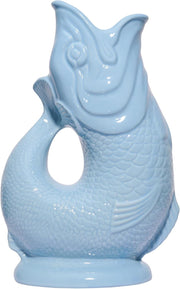 XL 1.4L Pale Blue Gluggle Jug – Ceramic Fish Pitcher Water & Cocktail Decanter