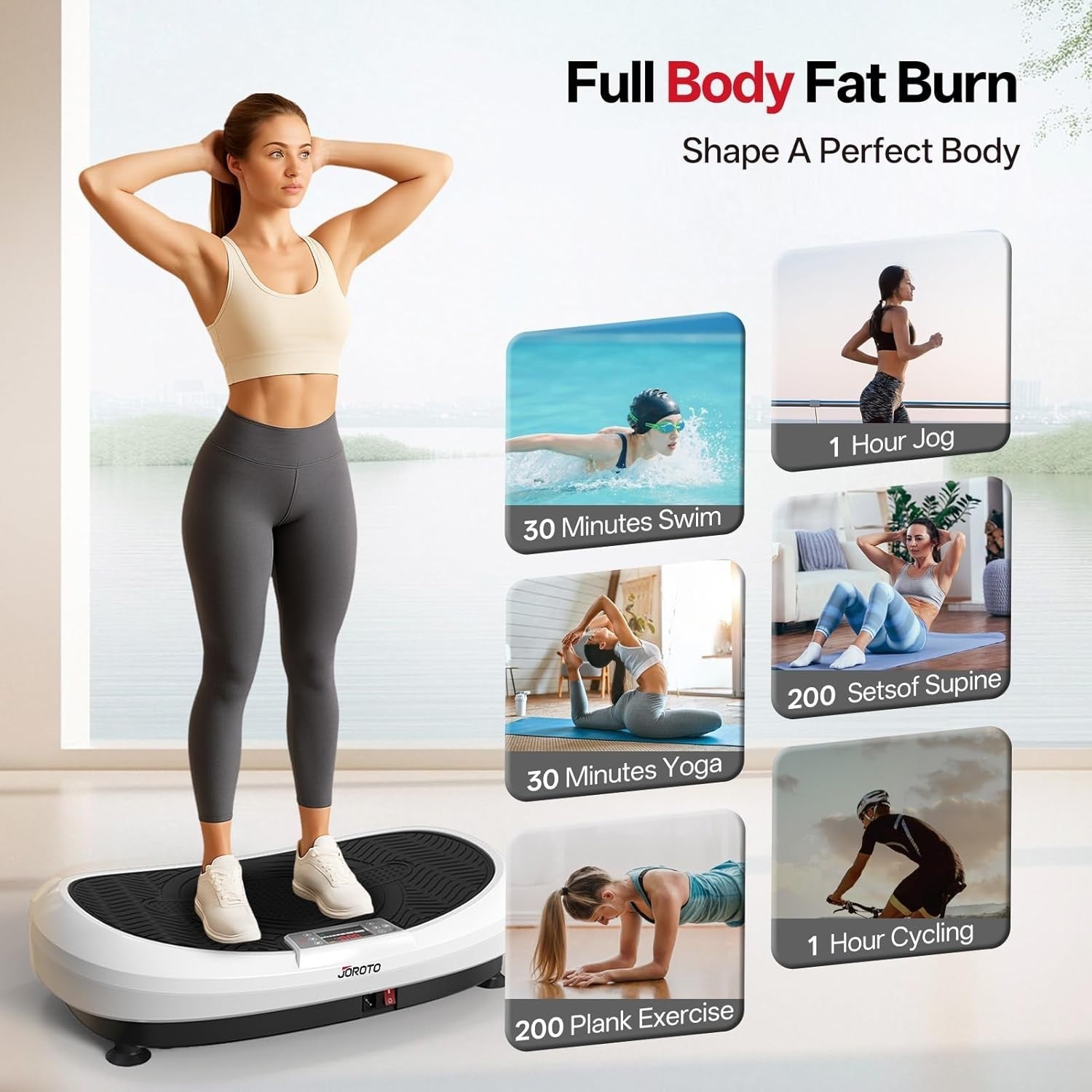 4D Vibration Plate Exercise Machine 120 Levels Bluetooth LED 158kg