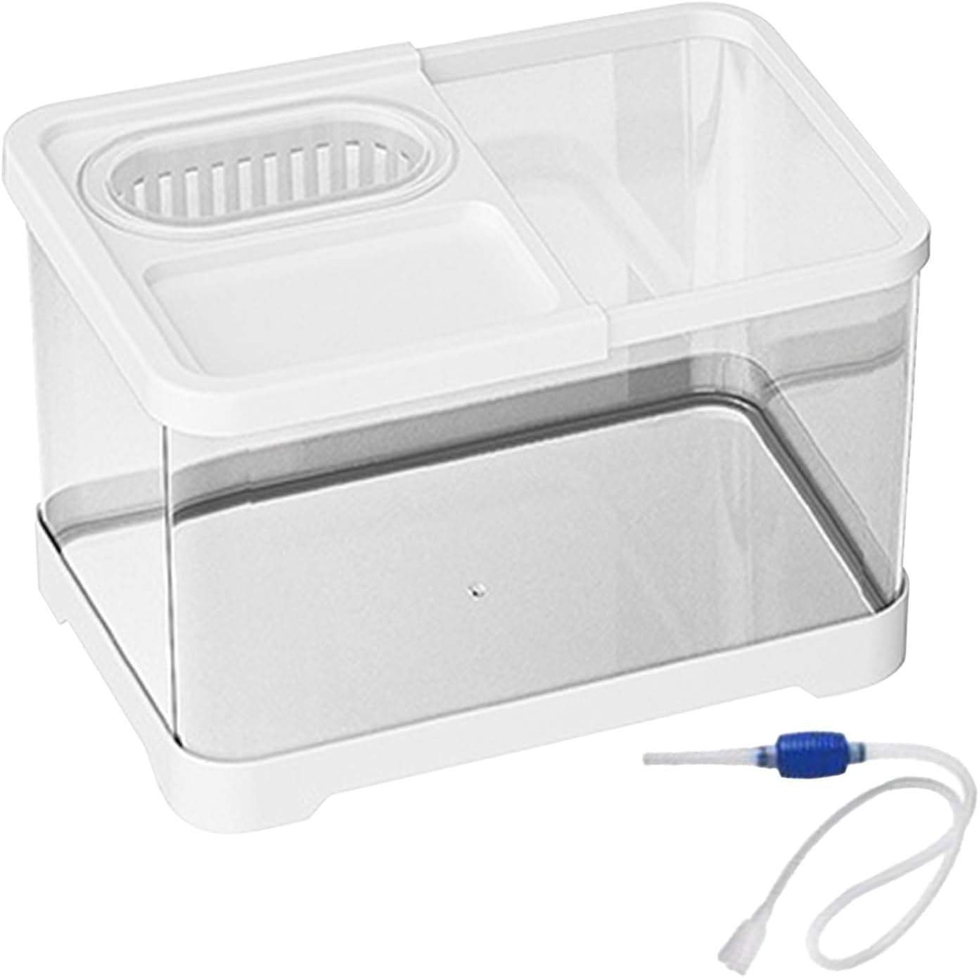 Small Betta Fish Tank with Hydroponic Basket Desktop Aquarium Kit