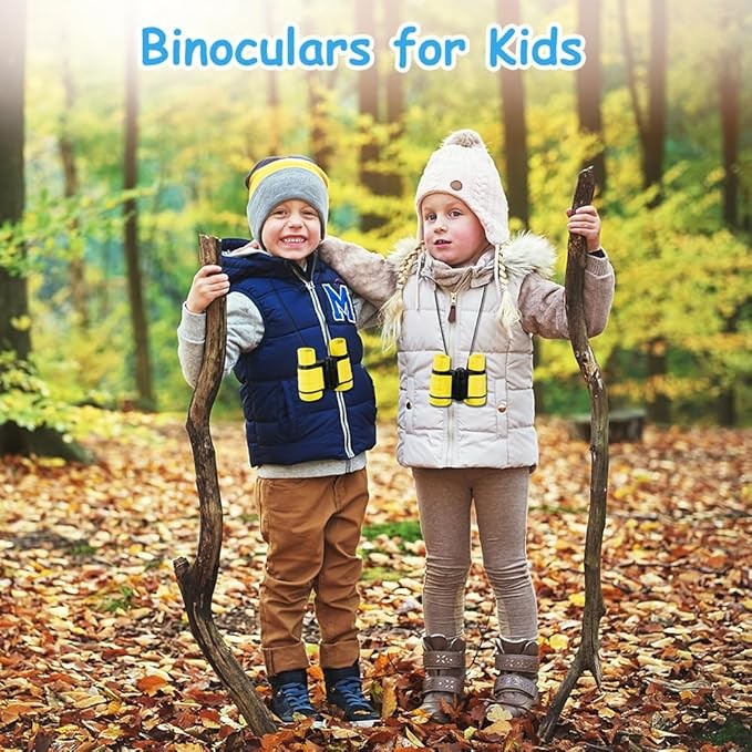 Kids 4x30 Yellow Shockproof Binoculars | Outdoor Explorer Toy Ages 3–12