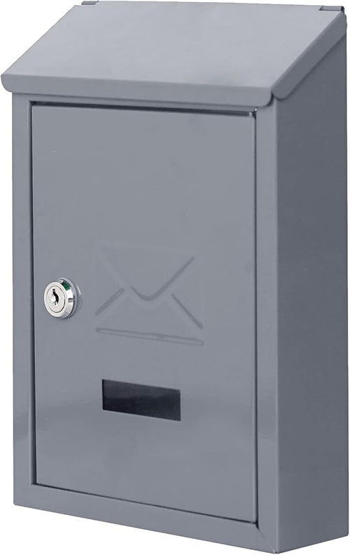 Lockable Wall Mounted Post Box – Weatherproof Cast Iron Mailbox – Stylish