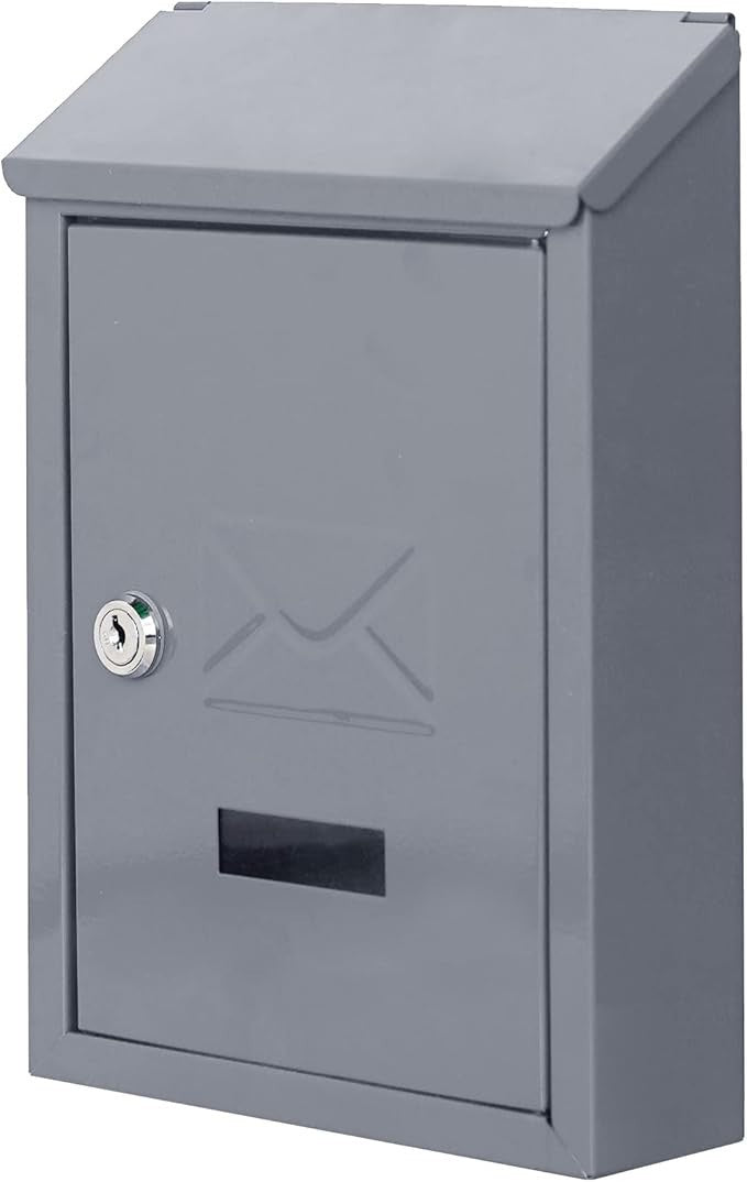 Lockable Wall Mounted Post Box – Weatherproof Cast Iron Mailbox – Stylish