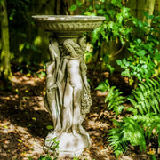 3 Graces Stone Bird Bath 77cm | Luxury Garden Statue Feeder Ornament