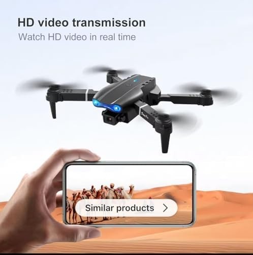Foldable 1080P Dual Camera Drone w/ Live Video 2 Batteries Carry Case RC Quad