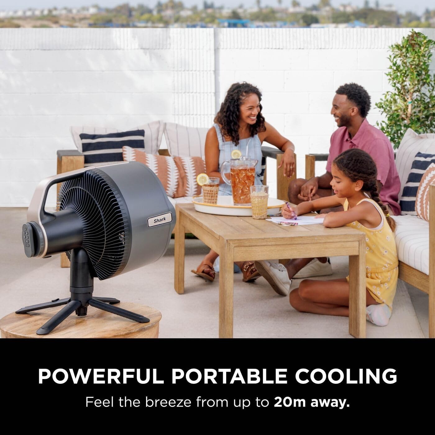 Cordless Indoor Outdoor Fan 5-Speed 24H Runtime Misting Pedestal Table Cooling