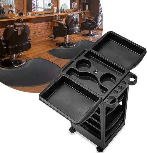 Salon Tray Cart Rolling Storage Trolley with Multi Compartments for Barber
