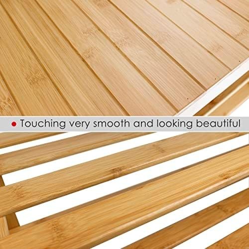 3-Tier Natural Bamboo Shoe Rack Bench with Storage Shelf & Modern Design
