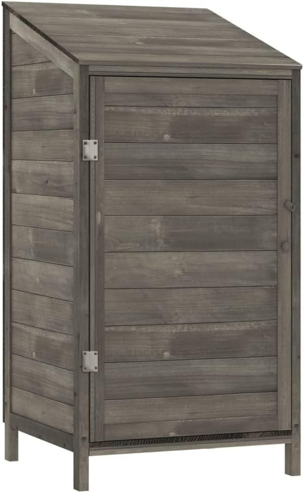 Wooden Garden Shed Outdoor Storage 55x52x112cm Solid Fir Wood Anthracite