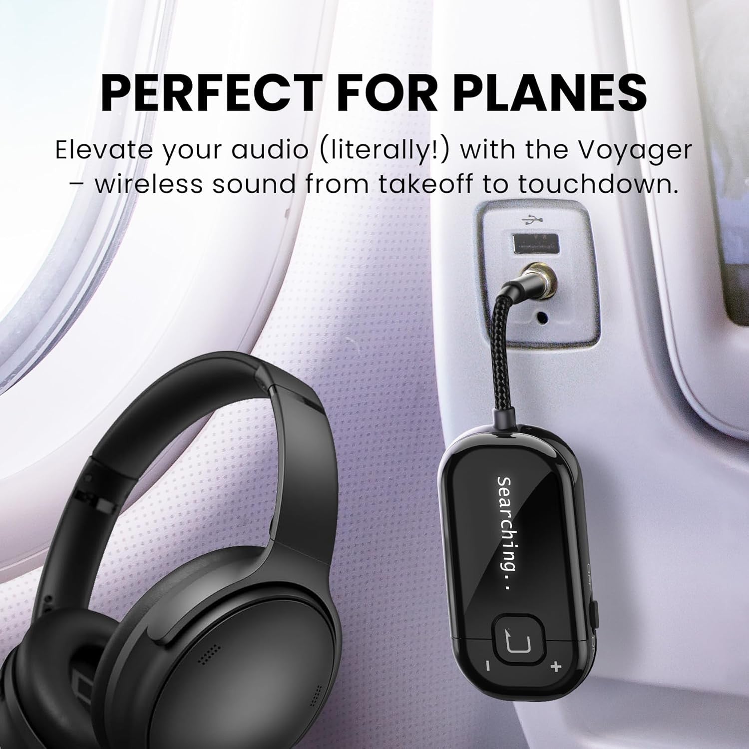 Bluetooth 5.4 Airplane Adapter for Headphones OLED aptX Travel