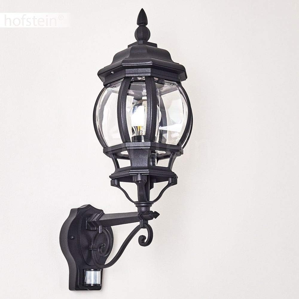 Hofstein Lentua Outdoor Wall Light w/ Motion Sensor – Black IP44