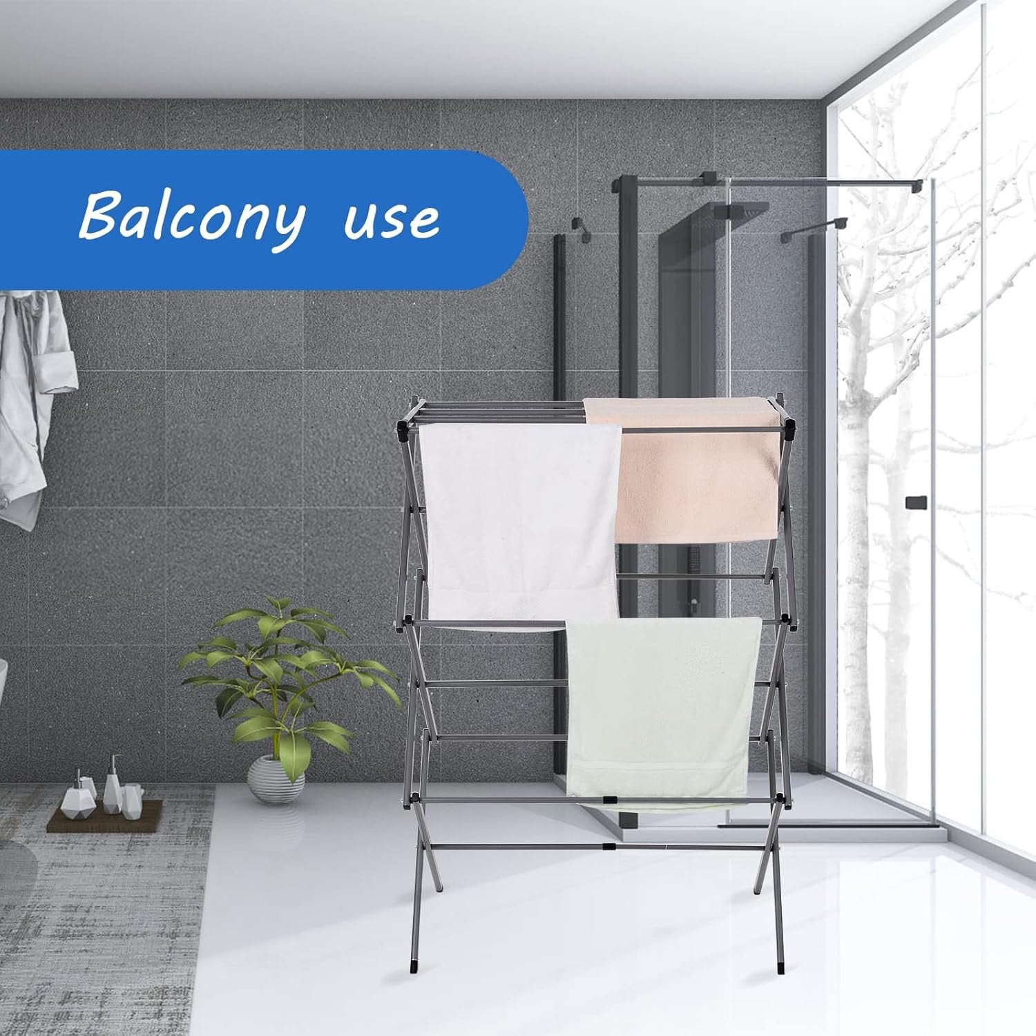 3 Tier Extendable Clothes Airer Folding Indoor Laundry Drying Rack Slimline