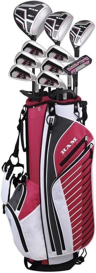 Ladies Petite Complete Golf Club Set Right Hand Graphite Pink Stand Bag