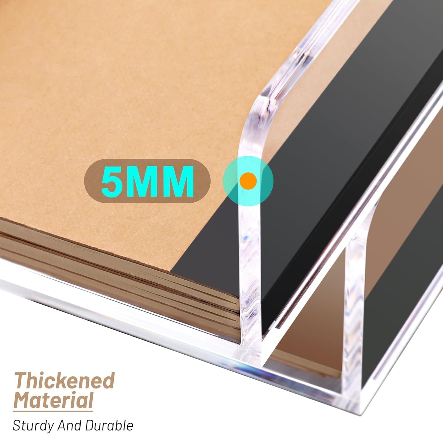 2 Pack Vertical A4 Letter Tray Stackable Clear Acrylic Desk File Organizer