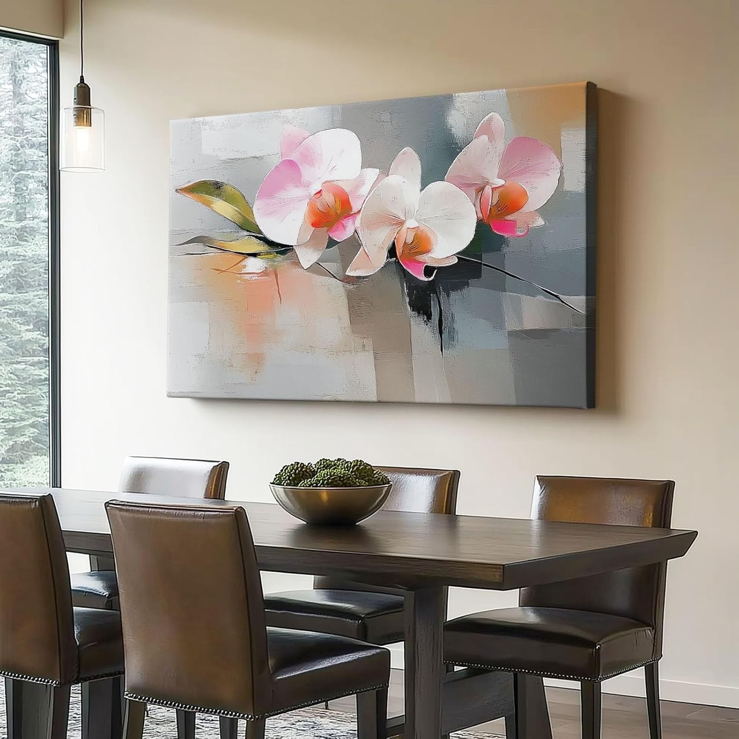 Orchid Canvas Wall Art 40x30cm Pink White Modern Floral Print