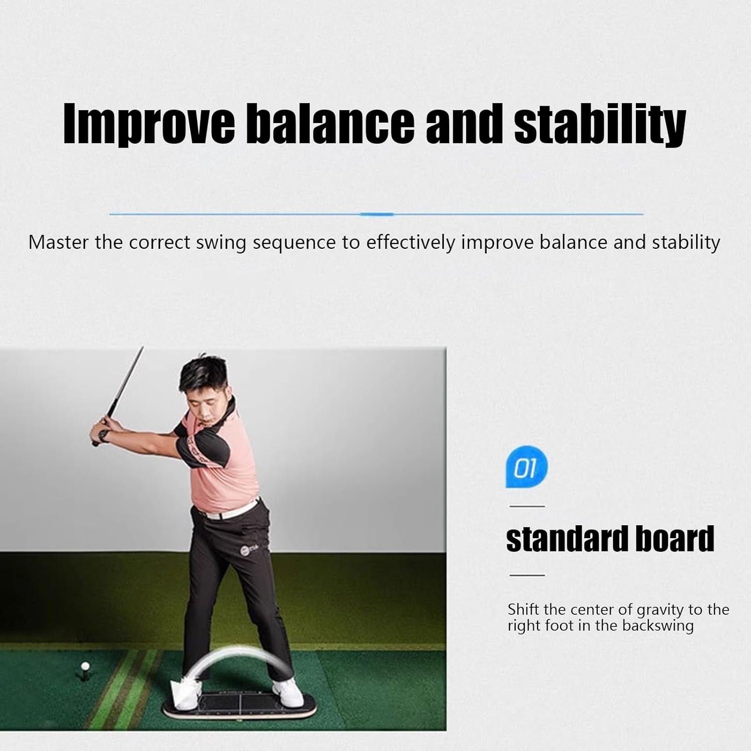 Golf Pressure Plate Balance Board Swing Trainer Weight Shift Aid