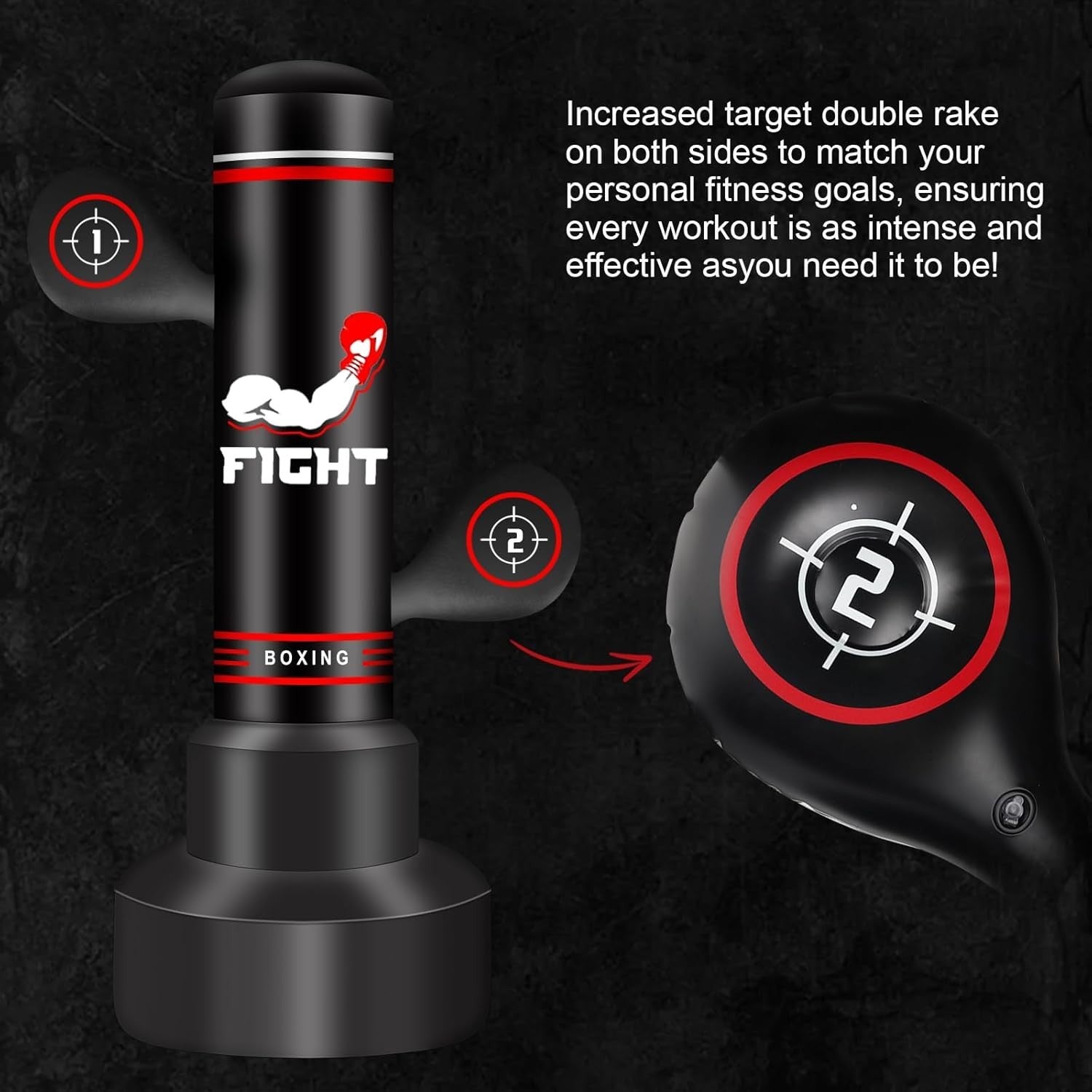 70in Free Standing Punching Bag Kit MMA Kickboxing Fitness Set