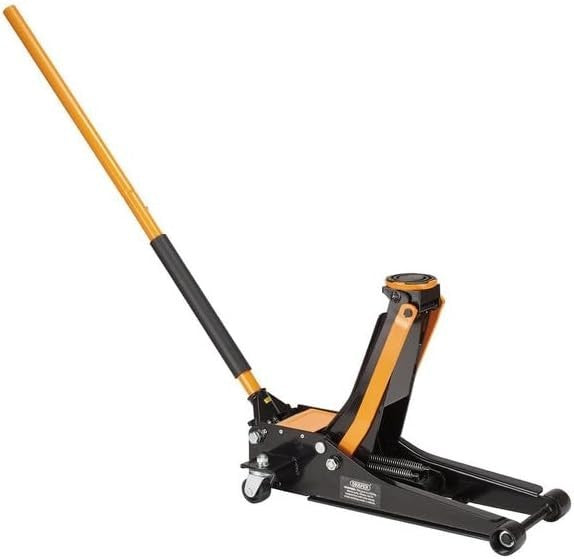 3 Ton Low Profile Trolley Jack 75–505 mm Heavy Duty Car Lift Orange/Black