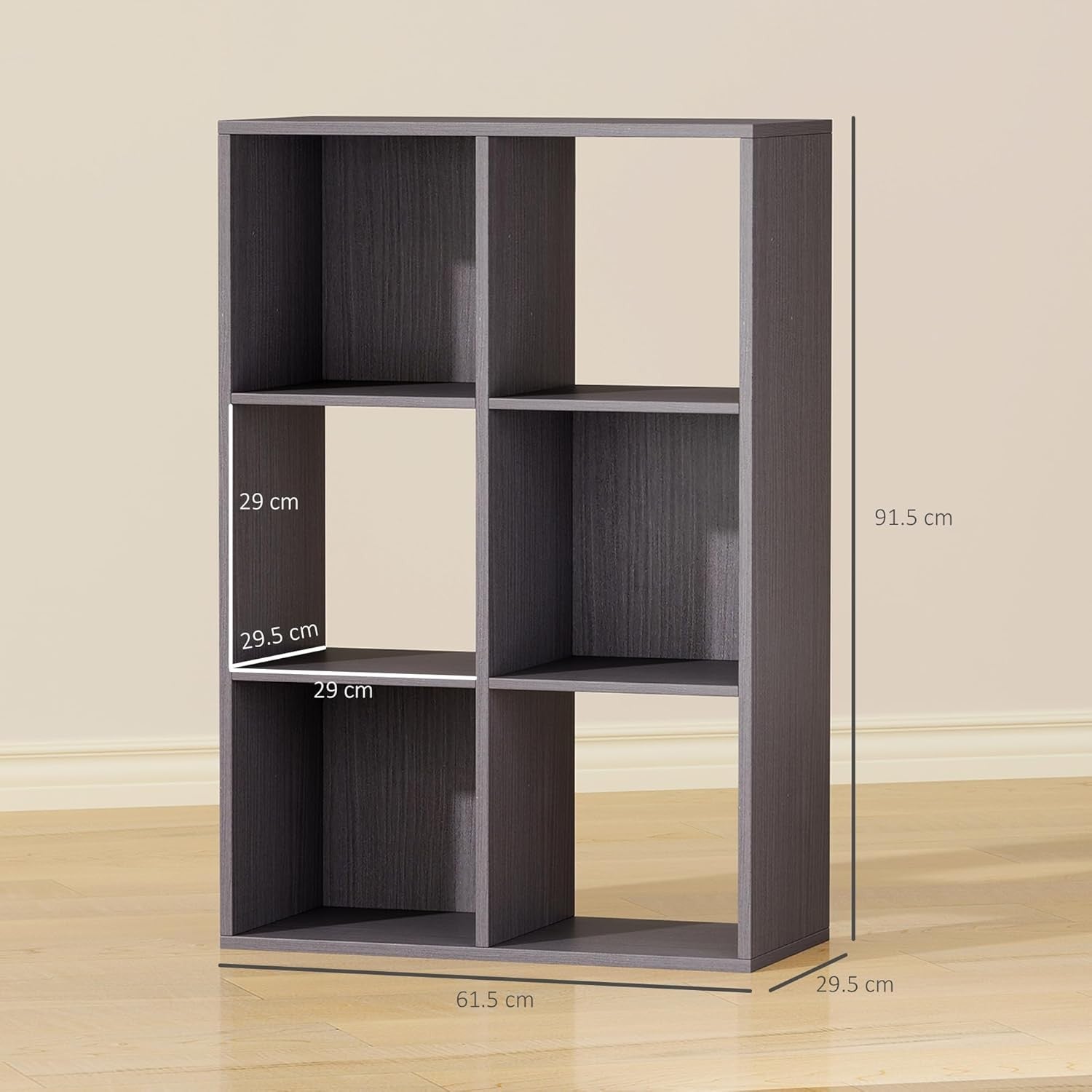 Modern 6-Cube Bookcase Storage Unit Freestanding Display Shelf for Home